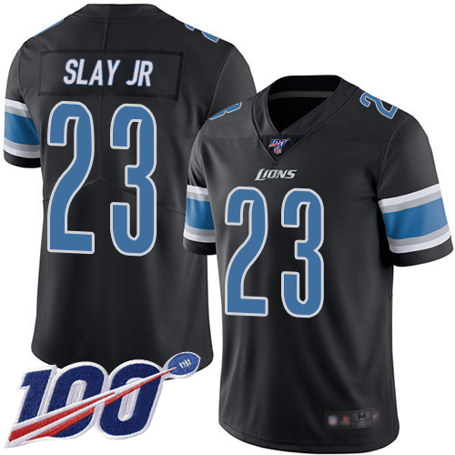 Detroit Lions Limited Black Men Darius Slay Jersey NFL Football #23 100th Season Rush Vapor Untouchable->women nfl jersey->Women Jersey